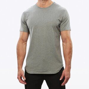 CUTS Elongated Curved Hem Gray Short Sleeve T Shirt L